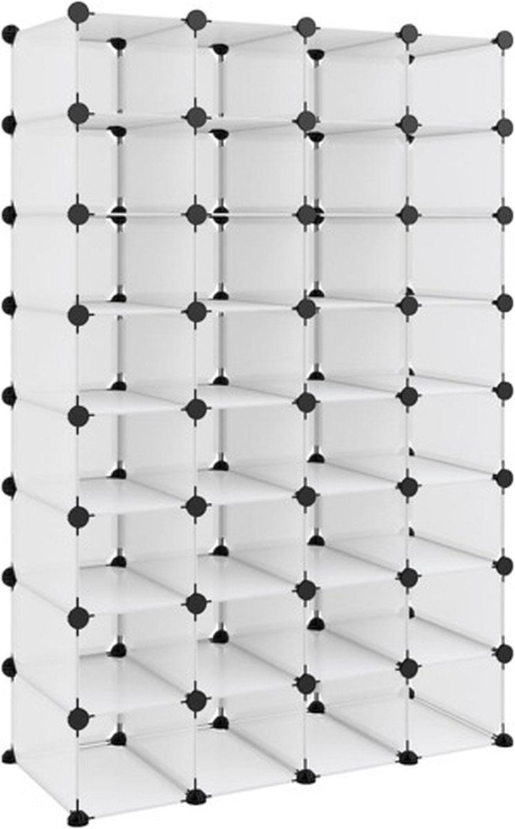 vidaXL - Schoenenrek - 93x36,5x140 - cm - polypropeen - transparant (8720286849620)