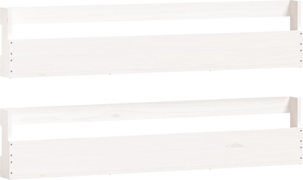 vidaXL - Wandschoenenrekken - 2 - st - 110x9x23 - cm - massief - grenenhout - wit (8720845852924)