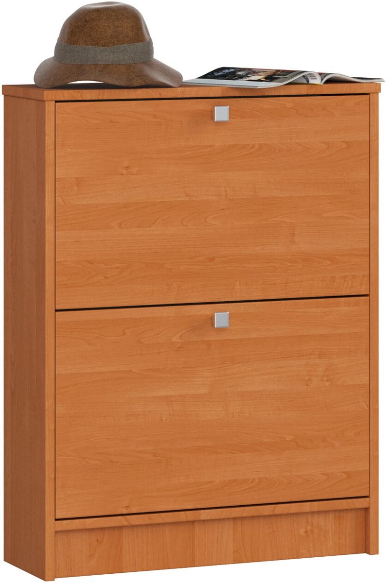 Klassieke Schoenenkast - 60cm - 2 Kiepdeuren - Olijfkleur - Mat Afwerking (5901738167018)