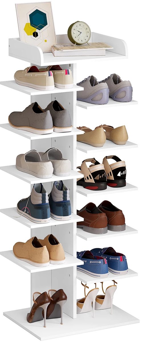 RoyaLuxe - Schoenenrek - Schoenen Rek - Schoenenrek Wit - Schoenenrek Hout - Schoenenrek Deur - Schoenenbank - Schoenen - Schoenenkast - Schoenenkasten - Schoenen Kast - Kast - Kasten - Opberg Kast - Opbergkasten - Organizer - Organizer Schoenen (8721302722279)