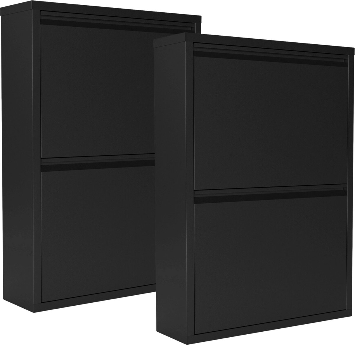 Schoenenkast Bodi 2-vaks Zwart (set van 2) (8720061056021)