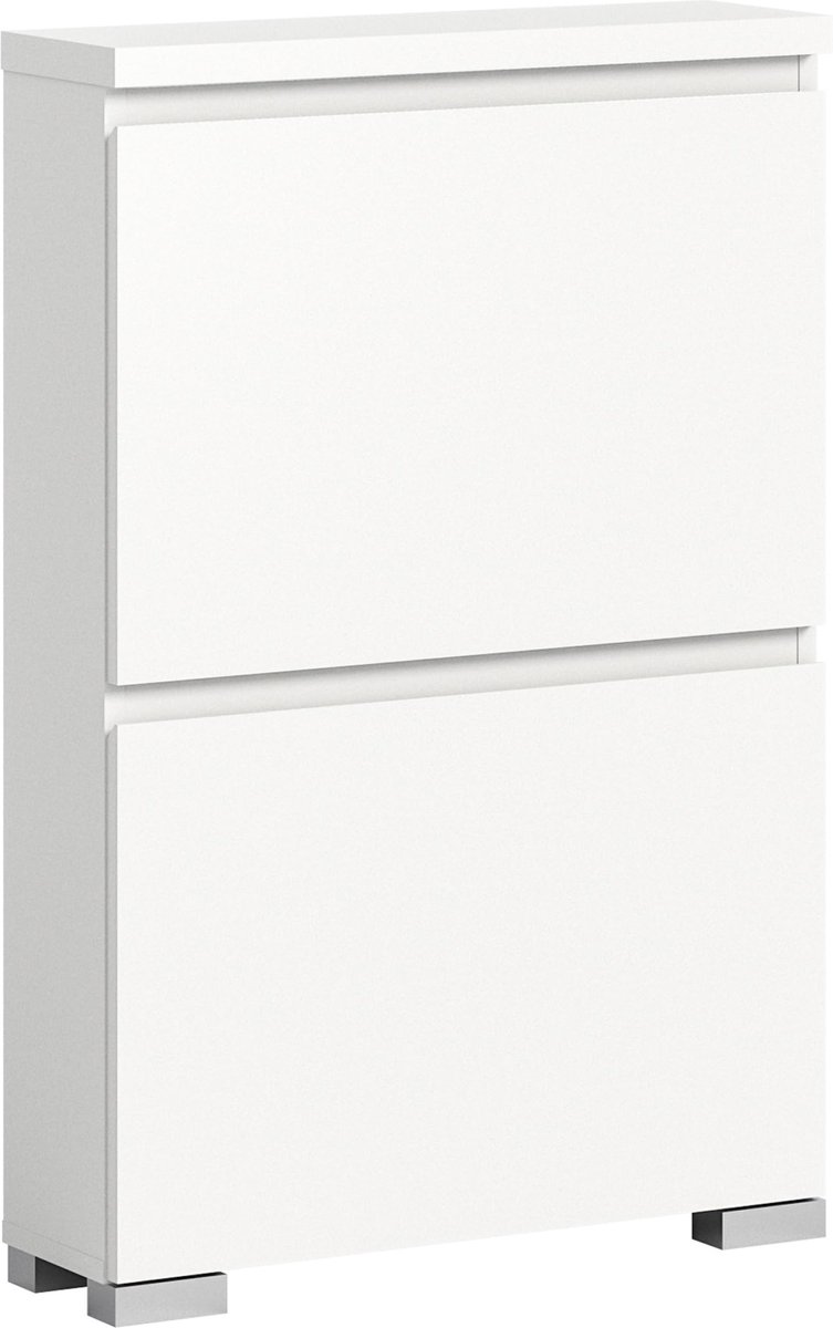 Schoenenkast - Schoenenopberger - Schoenenorganizer - FSC-gecertificeerd - Houtmateriaal - Wit - Ca. 60x91x18 cm (6097652996953)