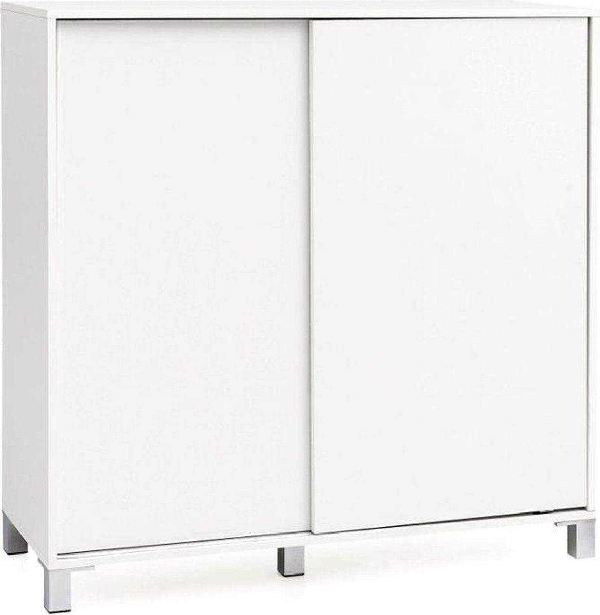 Schoenenkast - Schoenenrek - 5 legplanken - Schuifdeuren - Wit - 100x37.5x108 cm (7448122492496)