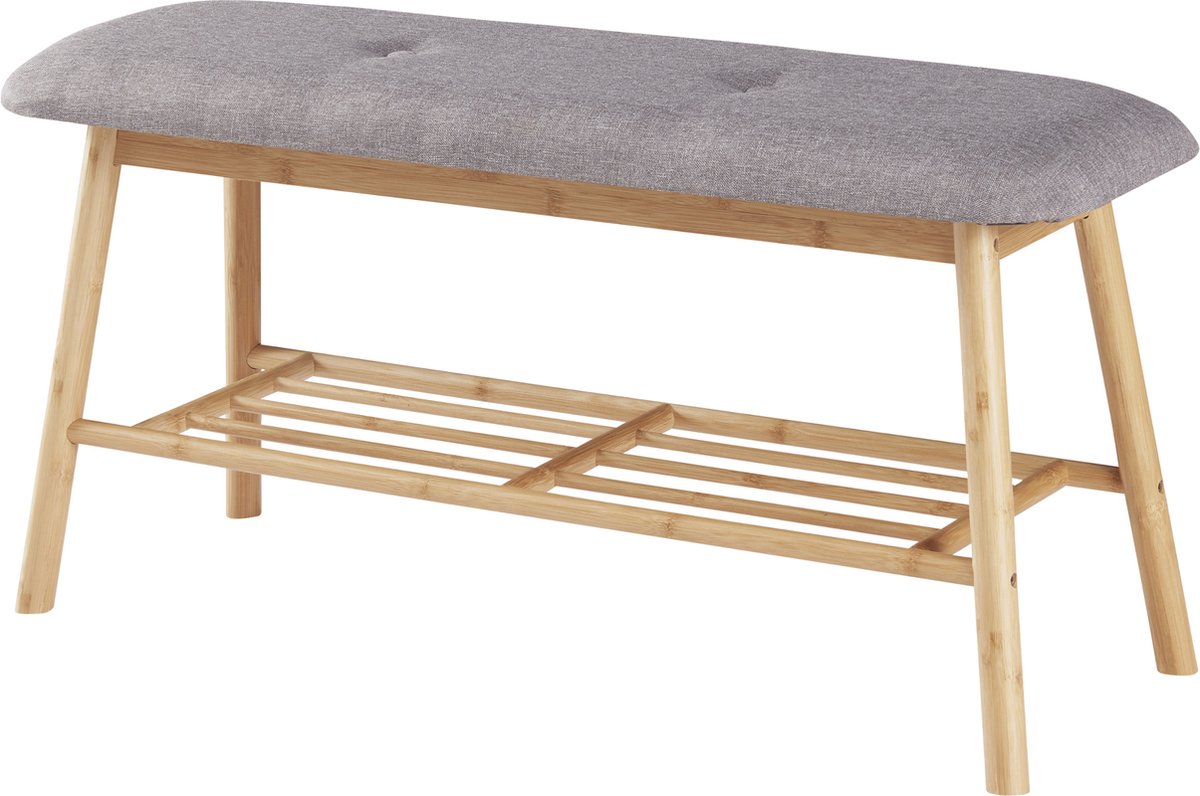 Schoenenrek 45x90x30 cm bamboe grijs (4059438820861)