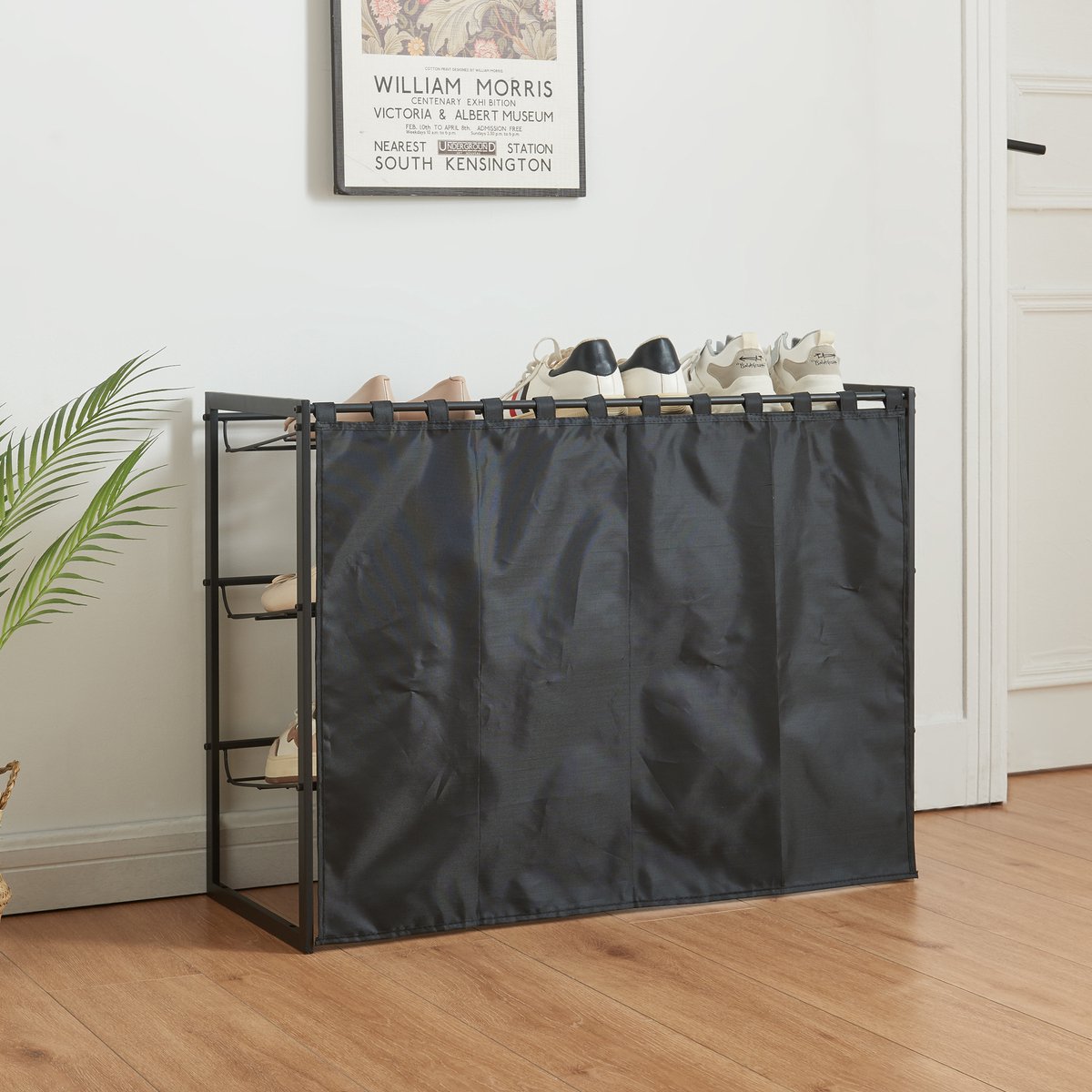 Schoenenrek Sel 80x32x60 cm voor 9 paar schoenen zwart [en.casa] (4059438885211)