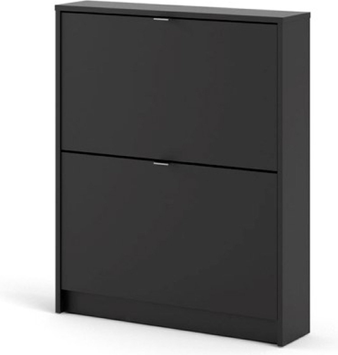 Shane schoenenkast 2 klapdeuren 1R mat zwart. (7448129731772)