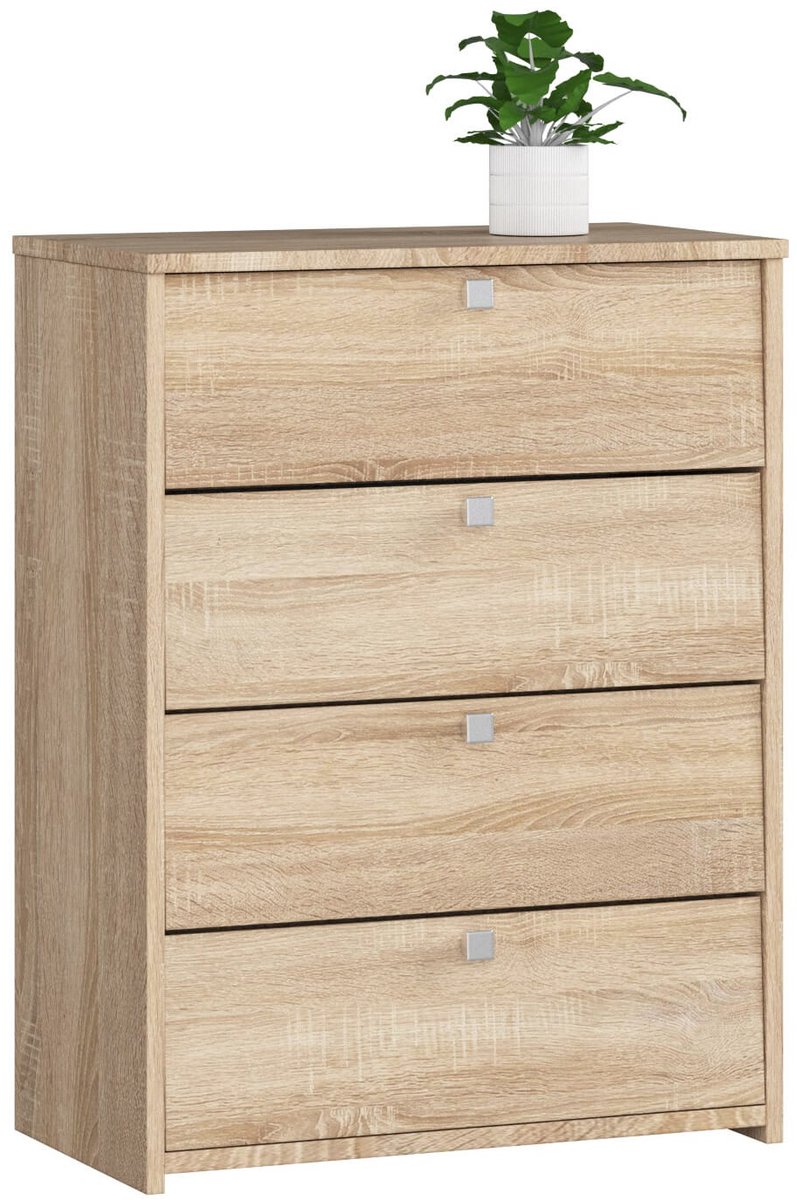 Sonoma Eiken Schoenenkast met 4 Klapdeuren - 60 cm Brede Opbergruimte (5901752858923)