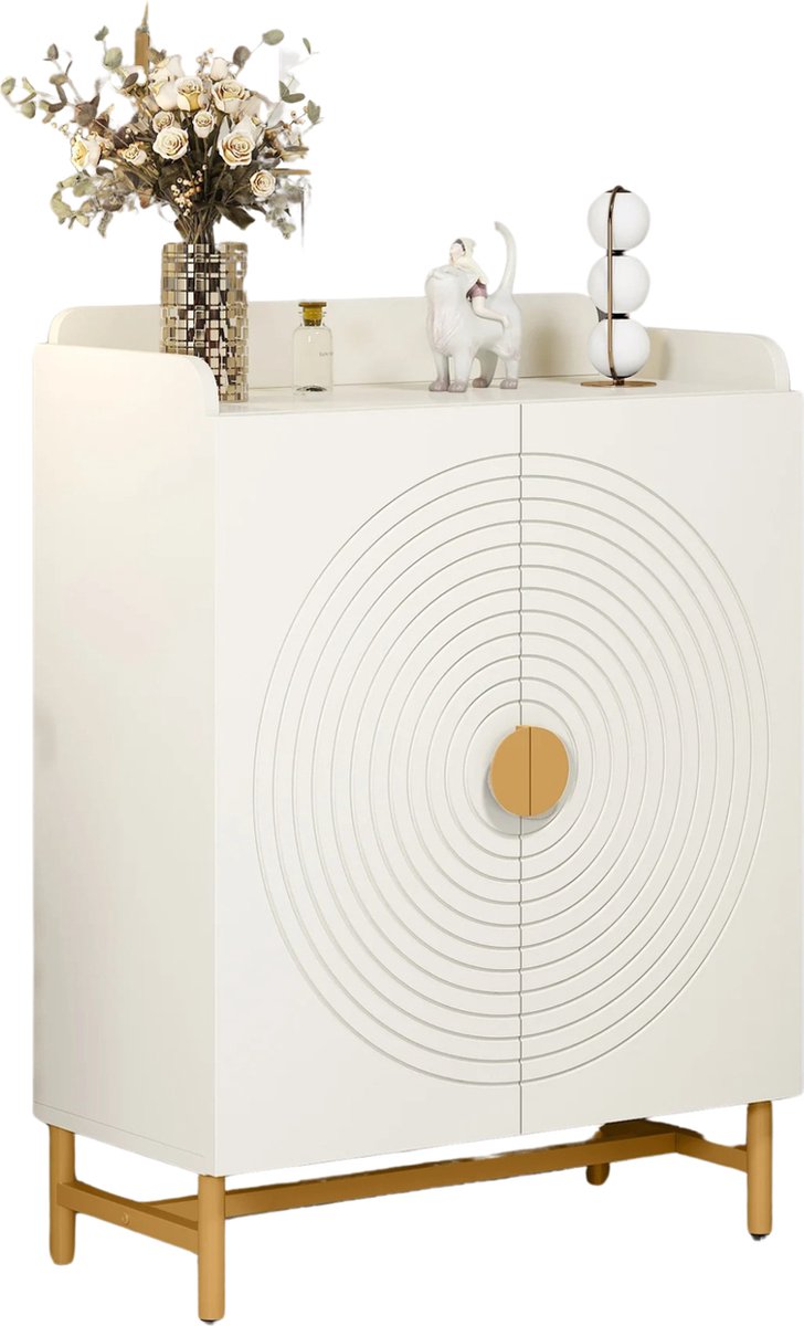 SureDeal® - Dressoir - Schoenenkast - Hout - 80x37x105 cm - Kast - Schoenenrek - Halmeubel - Keukenkast (6150941849894)