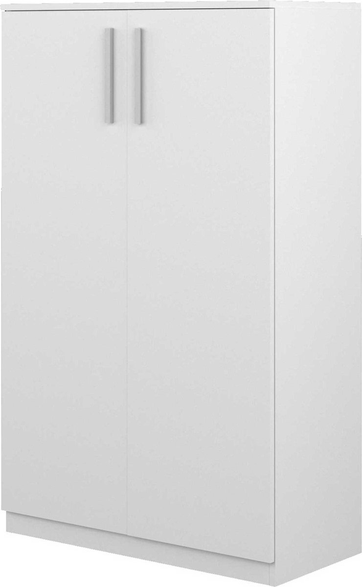 Vente-unique Schoenenkast MATHIAS - 2 deuren - Wit L 80 cm x H 128 cm x D 36 cm (8428721050302)
