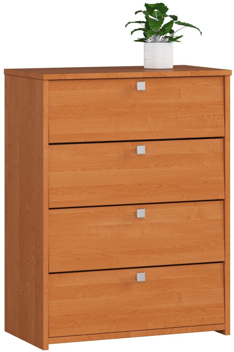 Vier Deurs Schoenkast 60cm - Klassiek Design in Olijfhoutlook (5901738162334)