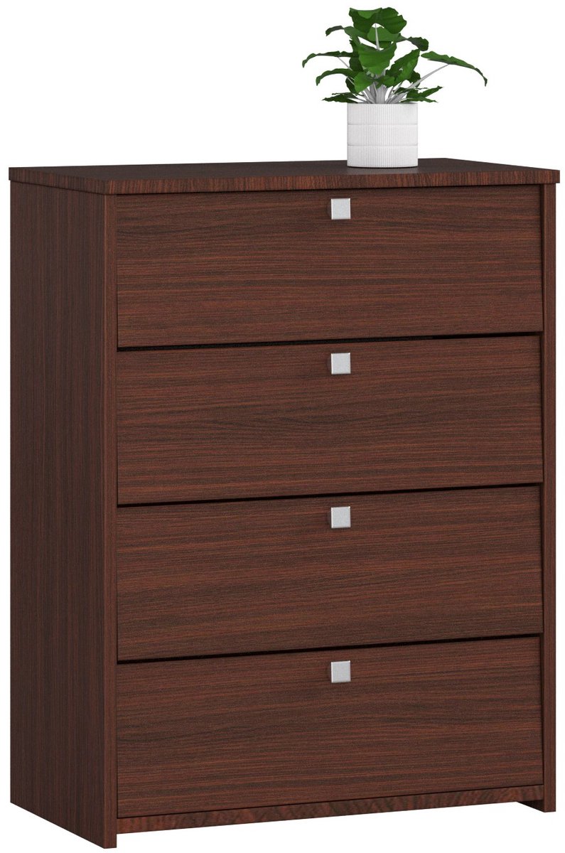 Wenge Schoenkast met 4 Kanteldeuren - 60 cm Breed, Klassiek Stijl, Stabiel Staan - Voor 12 Paar Schoenen, Mat Afwerking, Zelfmontage, Hoogwaardige Gelamineerde Plaat met ABS Randafwerking (5901738162341)