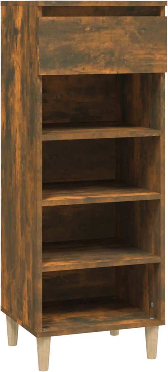 vidaXL - Schoenenkast - 40x36x105 - cm - bewerkt - hout - gerookt - eikenkleurig (8720287224655)