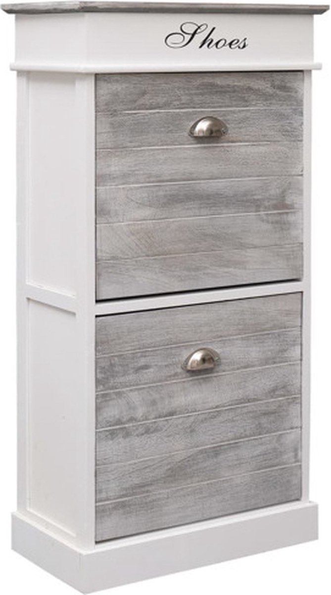 vidaXL - Schoenenkast - 50x28x98 - cm - paulowniahout - grijs (8719883668550)