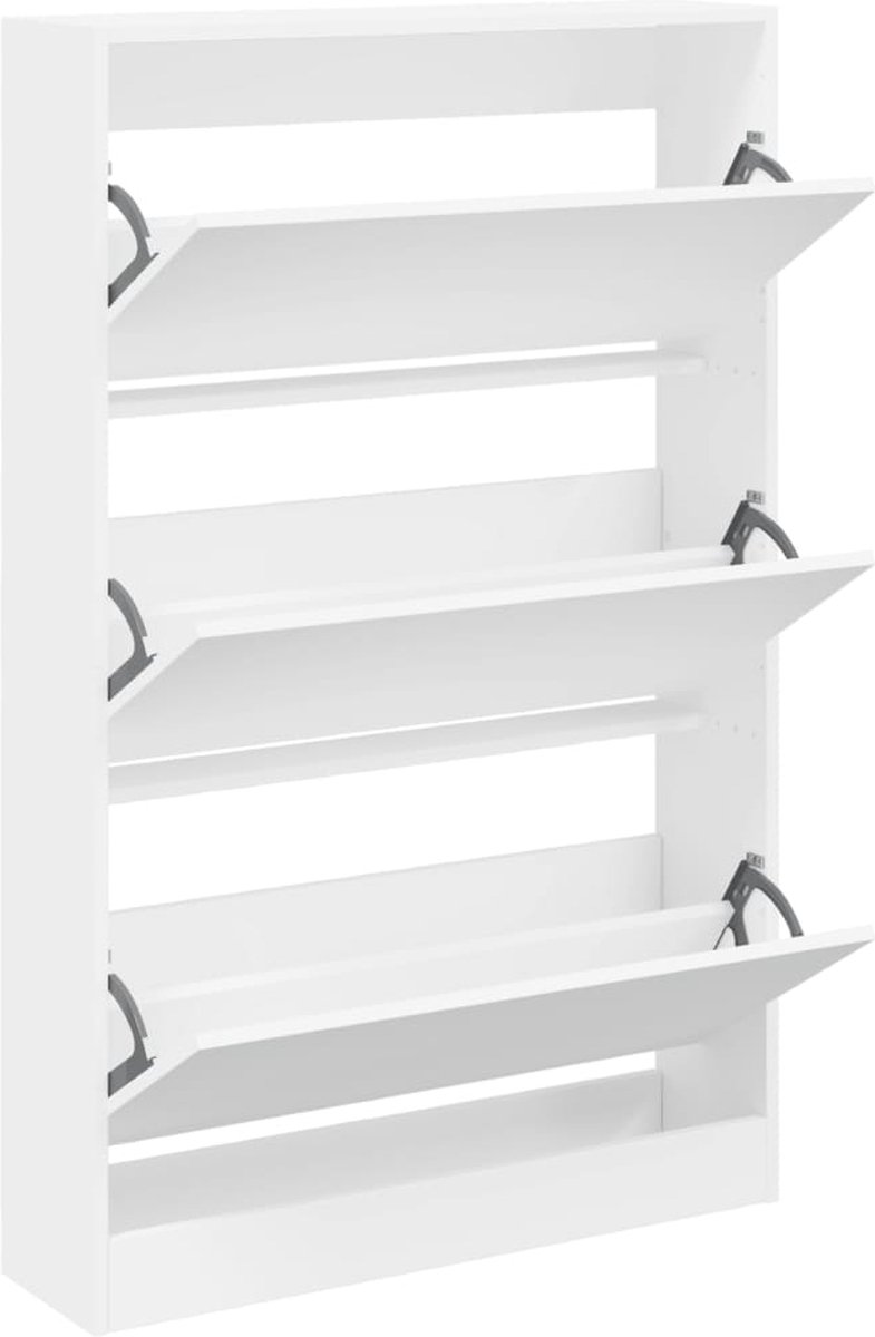 vidaXL Schoenenkast - 80x21x125,5 cm - Wit - Bewerkt hout Schoenenrek - Schoenenrekken - Opbergrek Voor Schoenen - Schoenenstellage (8261347069491)