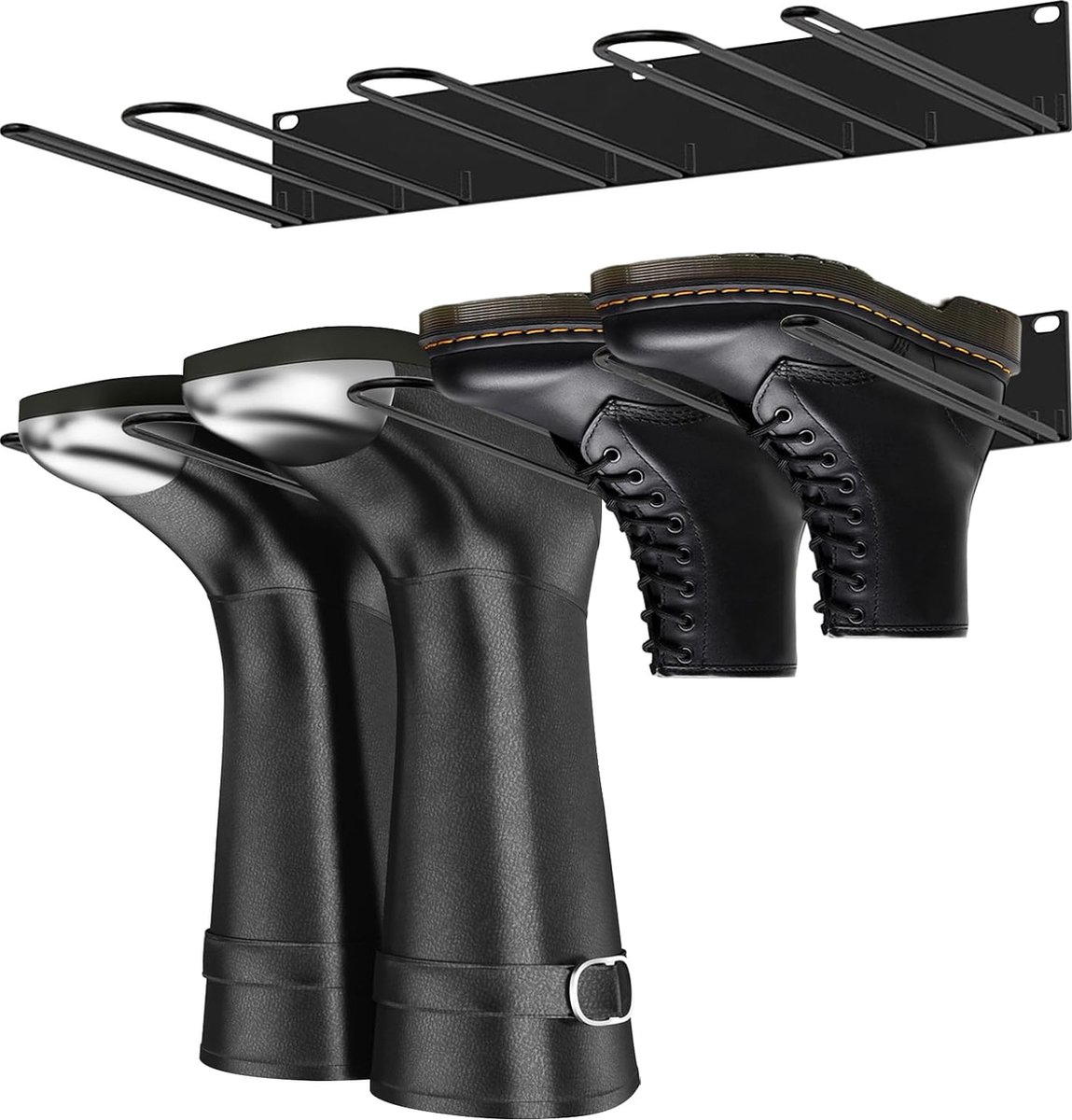 Laarzenhouder, 2 stuks schoenenrek, metalen wandhouder, schoenenrek voor laarzen, cowboyboot-organizer, hoge laarzen voor kast, ingang, outdoor, garage, 41,5 x 23,5 cm (6221148369857)