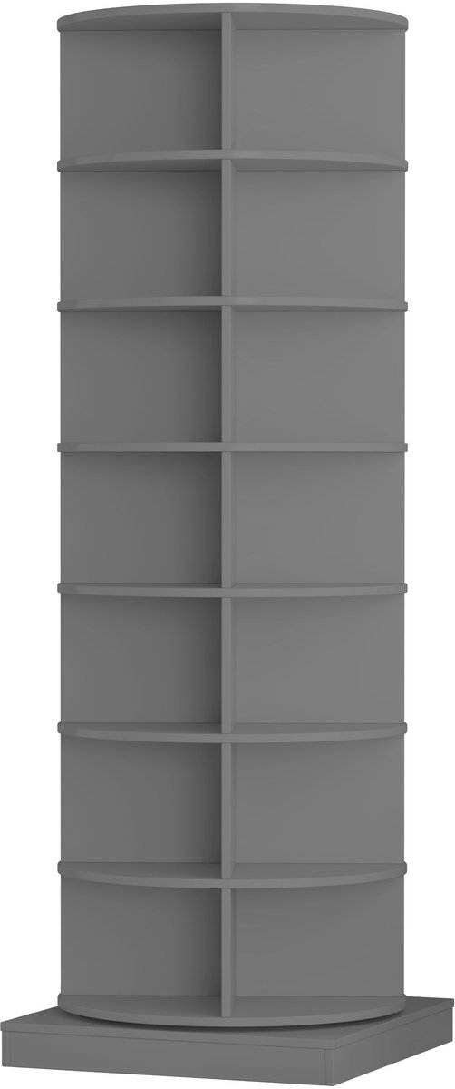 Merax Draaibare Schoenenkast - 360° Rotatie - 7 Lagen - Tot 28 Paar Schoenen - Grijs - Stijlvolle Opbergkast (8721178458913)