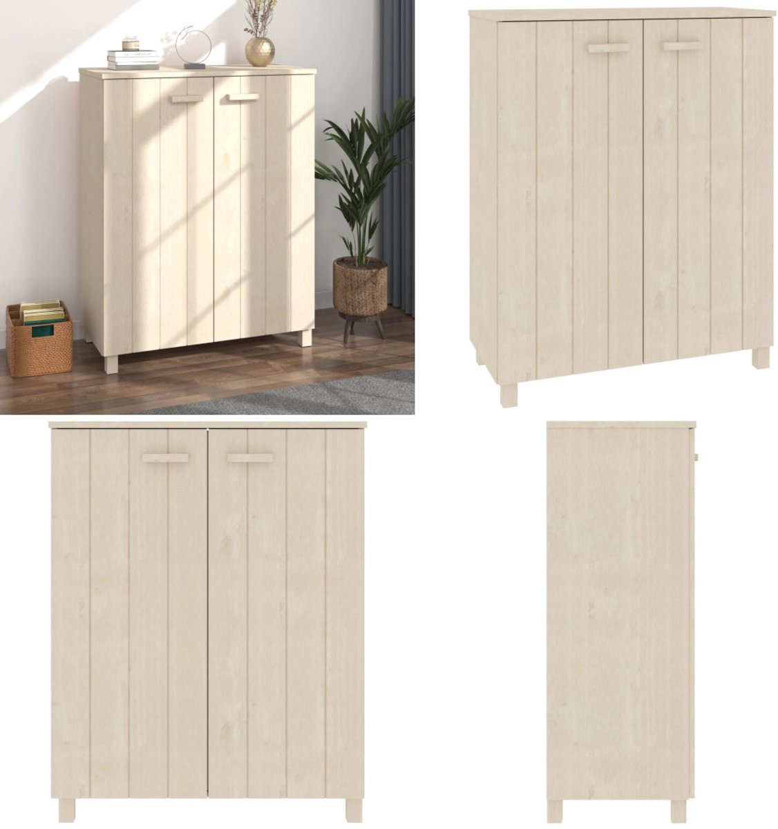 vidaXL Schoenenkast HAMAR 85x40x108 cm massief grenenhout honingbruin - Schoenenkast - Schoenenkasten - Schoenen Kast - Schoenenrek (8259284702106)