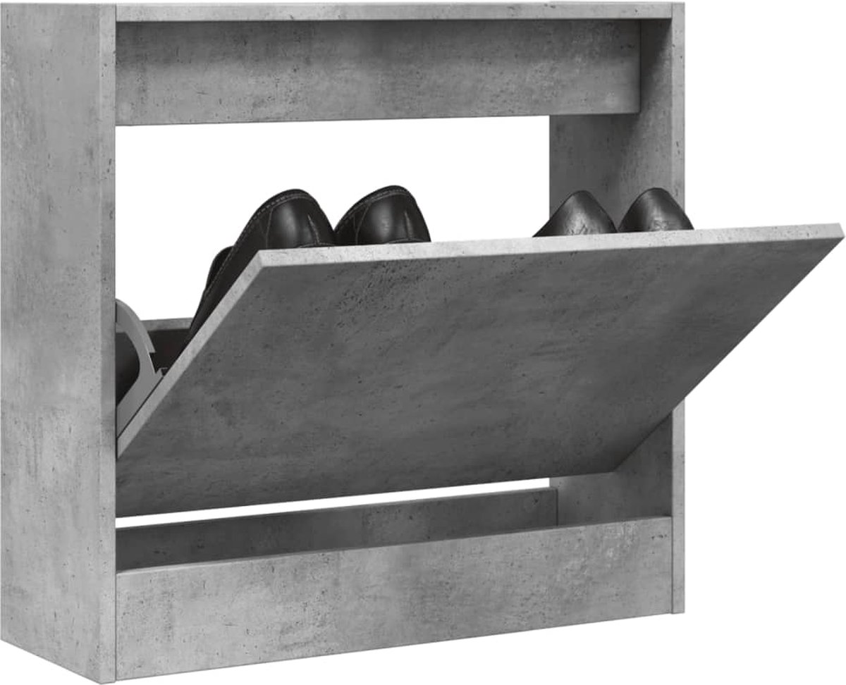 Schoenenkast 60x21x57 cm bewerkt hout betongrijs (8721012381216)