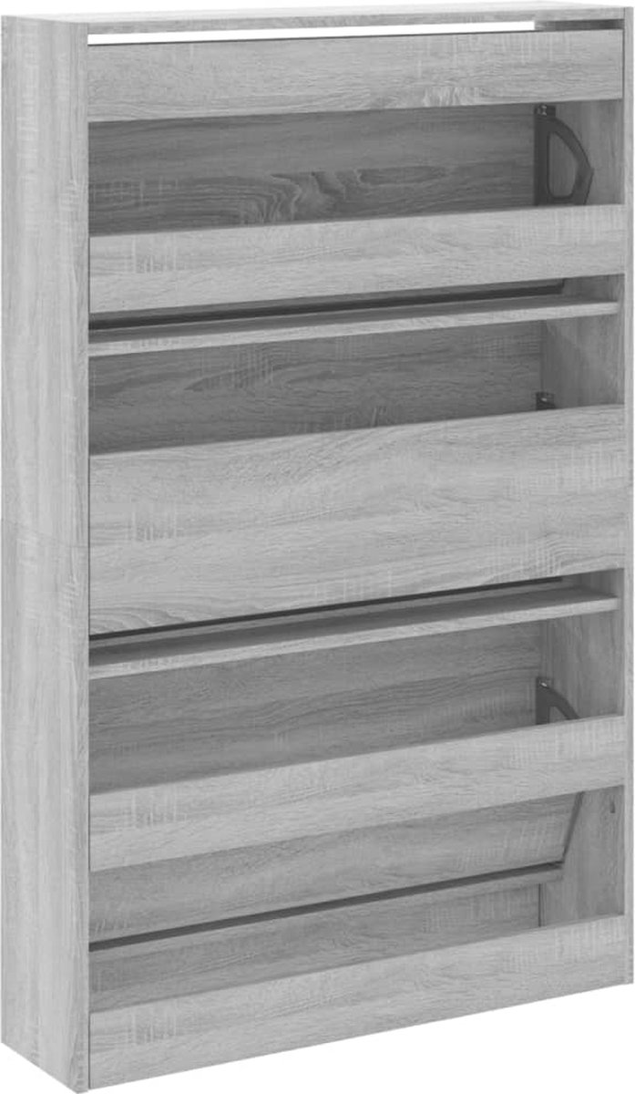 Schoenenkast 80x21x125,5 cm bewerkt hout grijs sonoma eiken (8721012381650)
