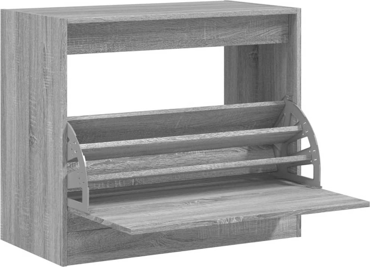 Schoenenkast 80x42x69 cm bewerkt hout grijs sonoma eikenkleurig (8721012382428)