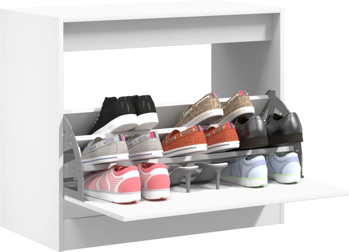 Schoenenkast 80x42x69 cm bewerkt hout wit (8721012382374)