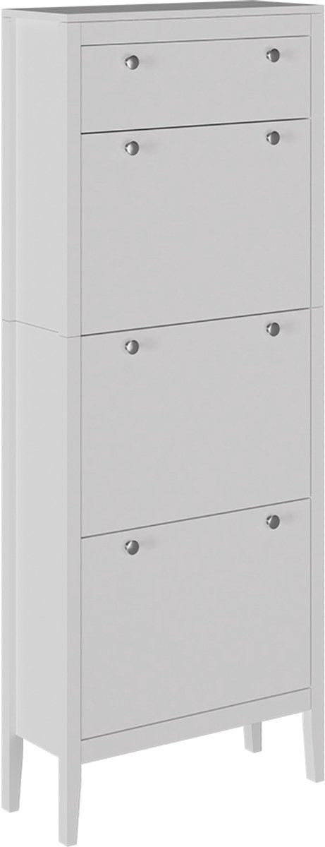 Vicco AronSchoenenkast - 60 x 153 cm , 3 compartimenten Wit , 3 compartimenten (4066731491742)