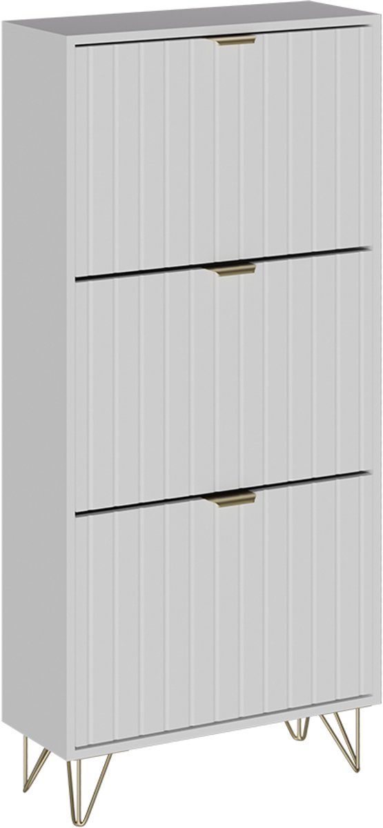 Vicco Helge Schoenenkast - 60 x 128.5 cm 3 compartimenten Wit 3 compartimenten (4066731491513)