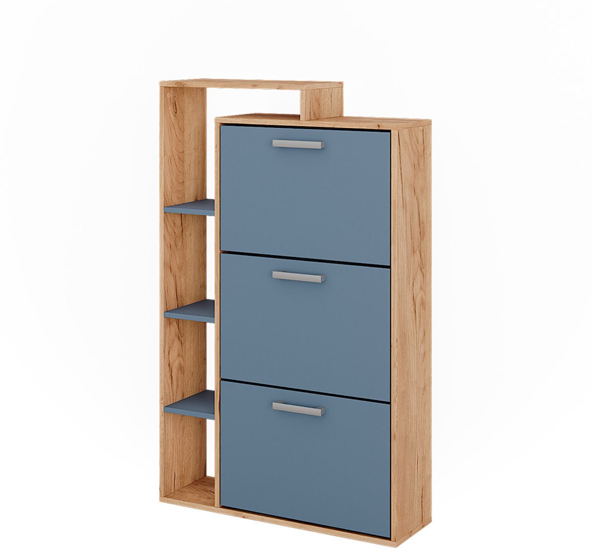 Vicco Kapstok Orlando, Goldkraft eik/blauw, 80 x 128.3 cm met 3 compartimenten (4066731481675)
