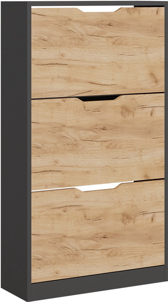 Vicco Luca, Antraciet/gouden eik, 22 x 105 cm met 3 compartimenten (4066731493197)