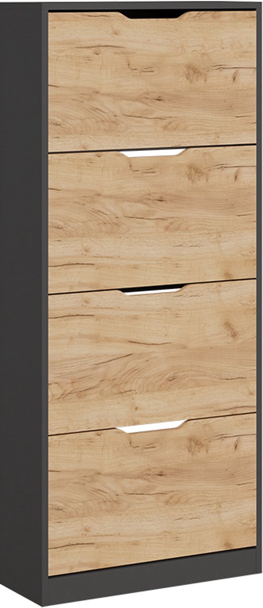 Vicco Luca, Antraciet/gouden eik, 59 x 137 cm met 4 compartimenten (4066731493203)