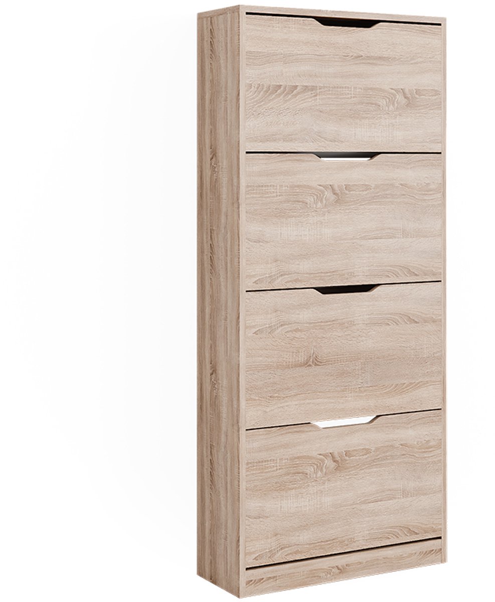 Vicco Luca Schoenenkantelaar - 59 x 137 cm met 4 scharnierende laden Sonoma met 4 scharnierende laden (4066731468287)