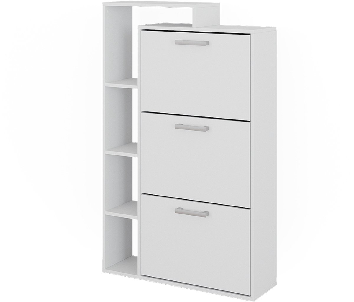 Vicco Orlando Schoenenkast - 80 x 128.3 cm met 3 compartimenten Wit met 3 compartimenten (4066731449651)