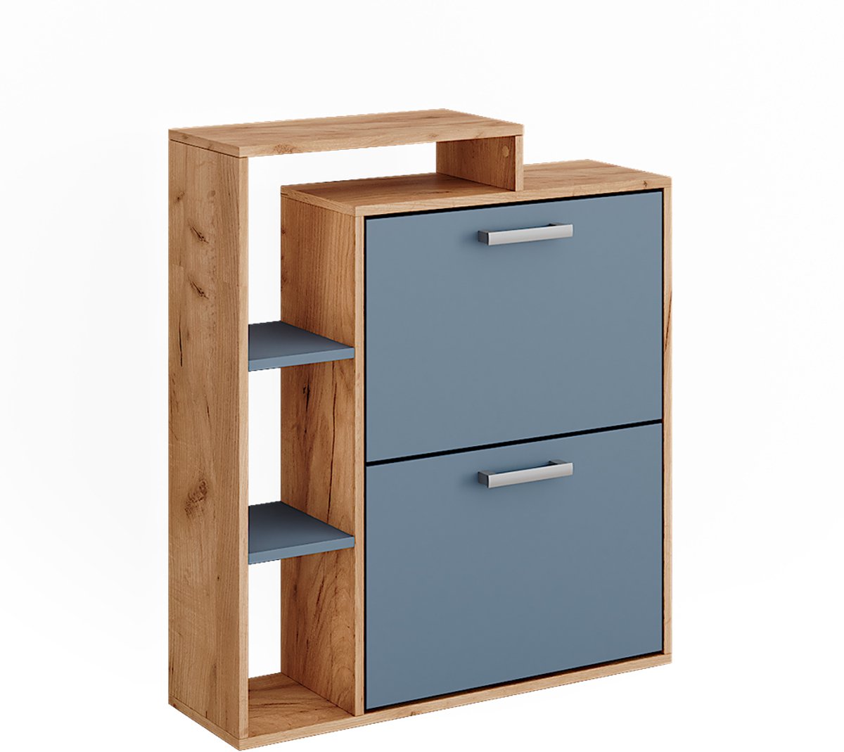 Vicco Orlando Schoenenkast - 80 x 90 cm Goldkraft eik/blauw (4066731481651)