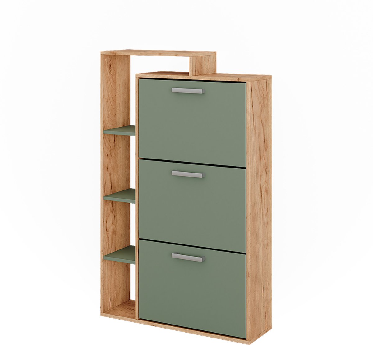 Vicco Schoenklaprek Orlando, Goldkraft eik/groen, 80 x 128.3 cm met 3 compartimenten (4066731481682)