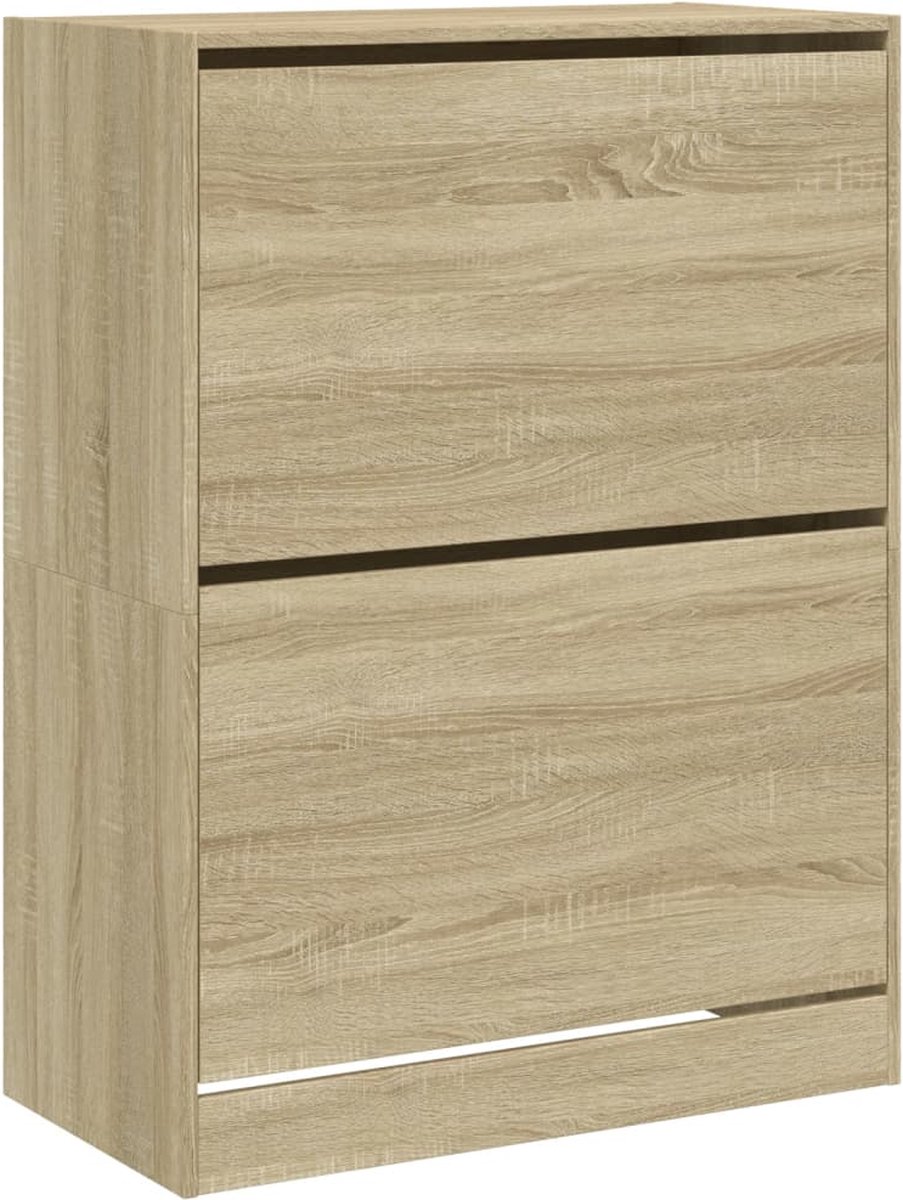 vidaXL Schoenenkast - 2 klaplades - Sonoma eiken Schoenenkast - Schoenenkasten - Schoenenrek - Schoenen Kast (8361885049402)