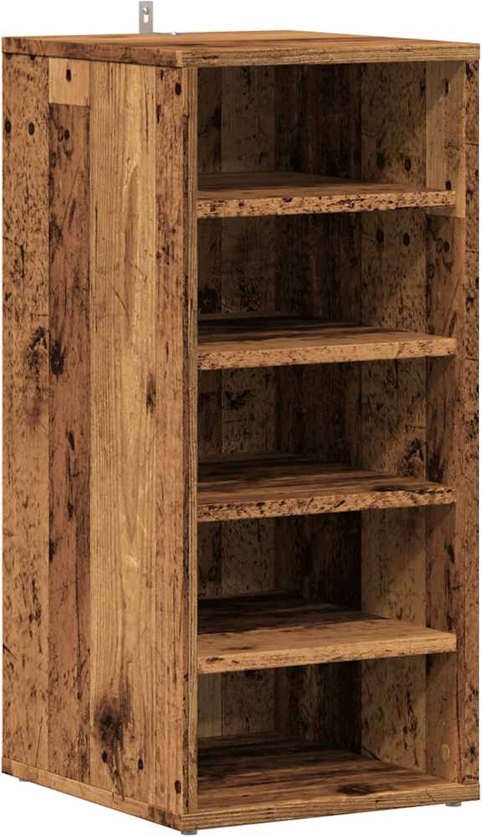 vidaXL Schoenenkast - 5 schappen - Oud houtkleurig (8176929847223)