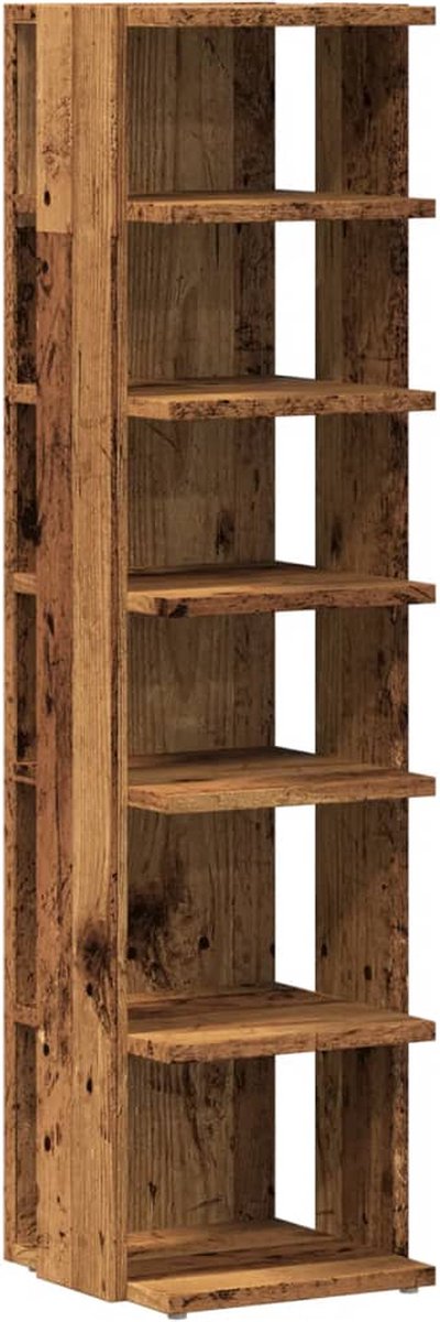 vidaXL Schoenenkast - 6 Schappen - Oud Houtkleurig (8378887182440)