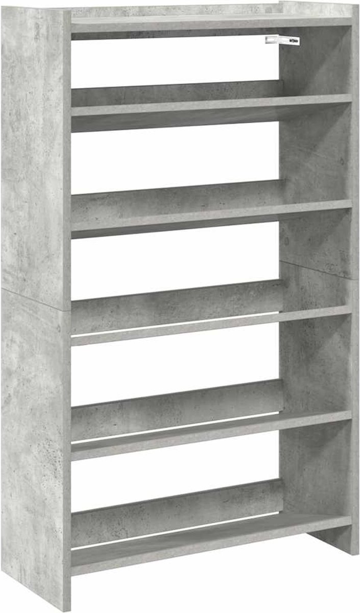vidaXL Schoenenrek - 60x25x100 cm - Betongrijs (8721368478967)