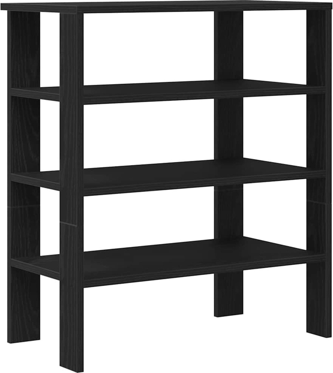 vidaXL Schoenenrek - 61x32x70 cm - Zwart Hout (8176929715379)