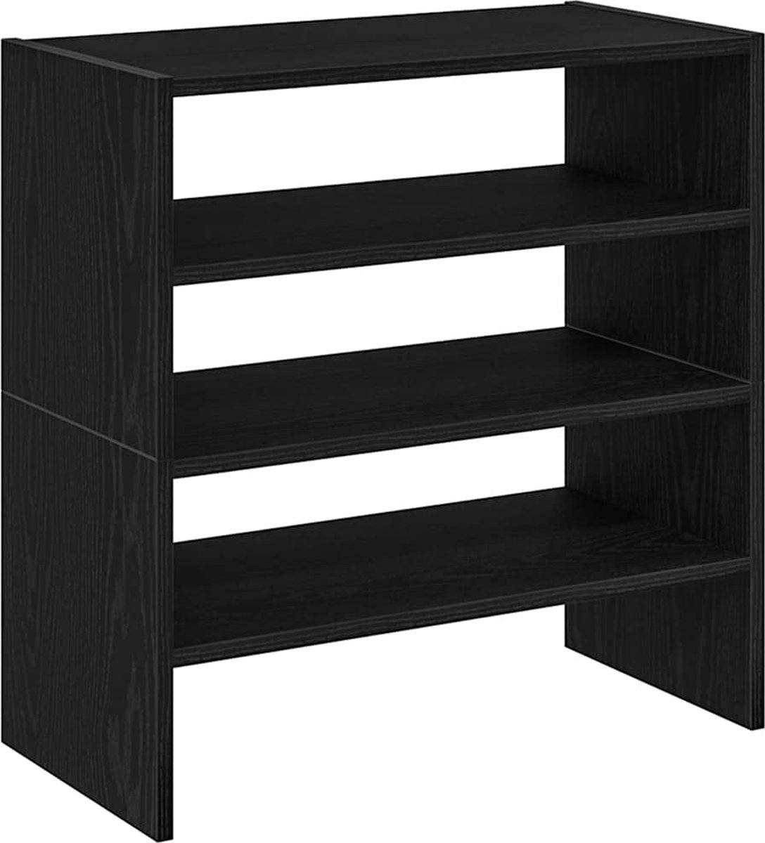 vidaXL Schoenenrekken - Zwart eiken - 2 stuks - Stapelbaar (8721368482001)