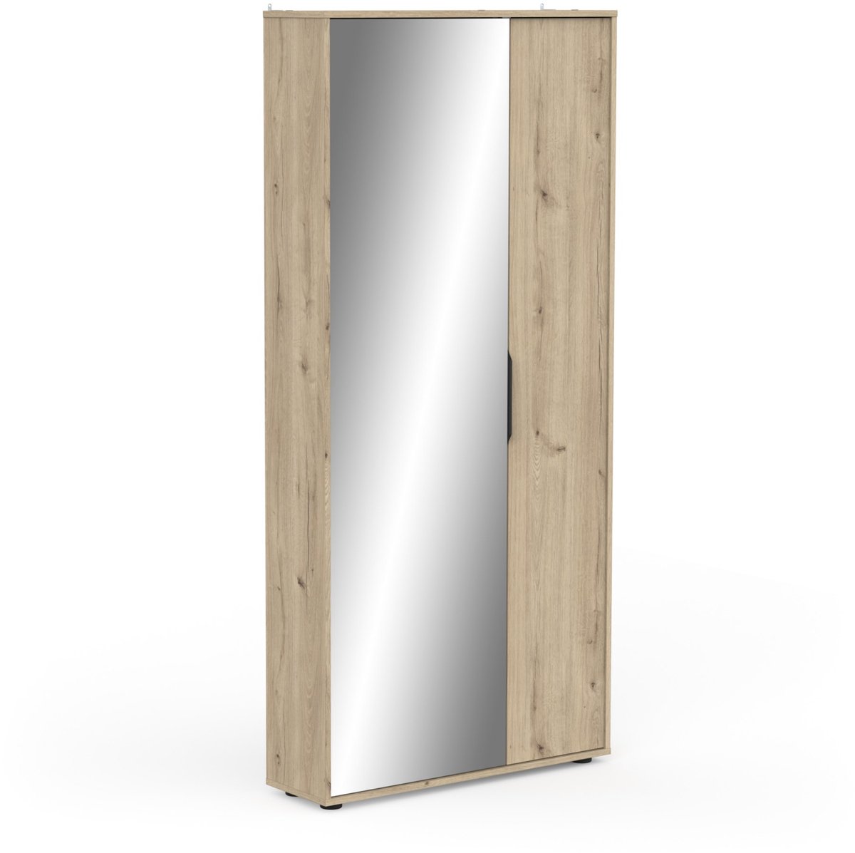 CBA - Schoenenkast EBONY met 2 deuren en spiegel - Royal Oak (3397703278414)