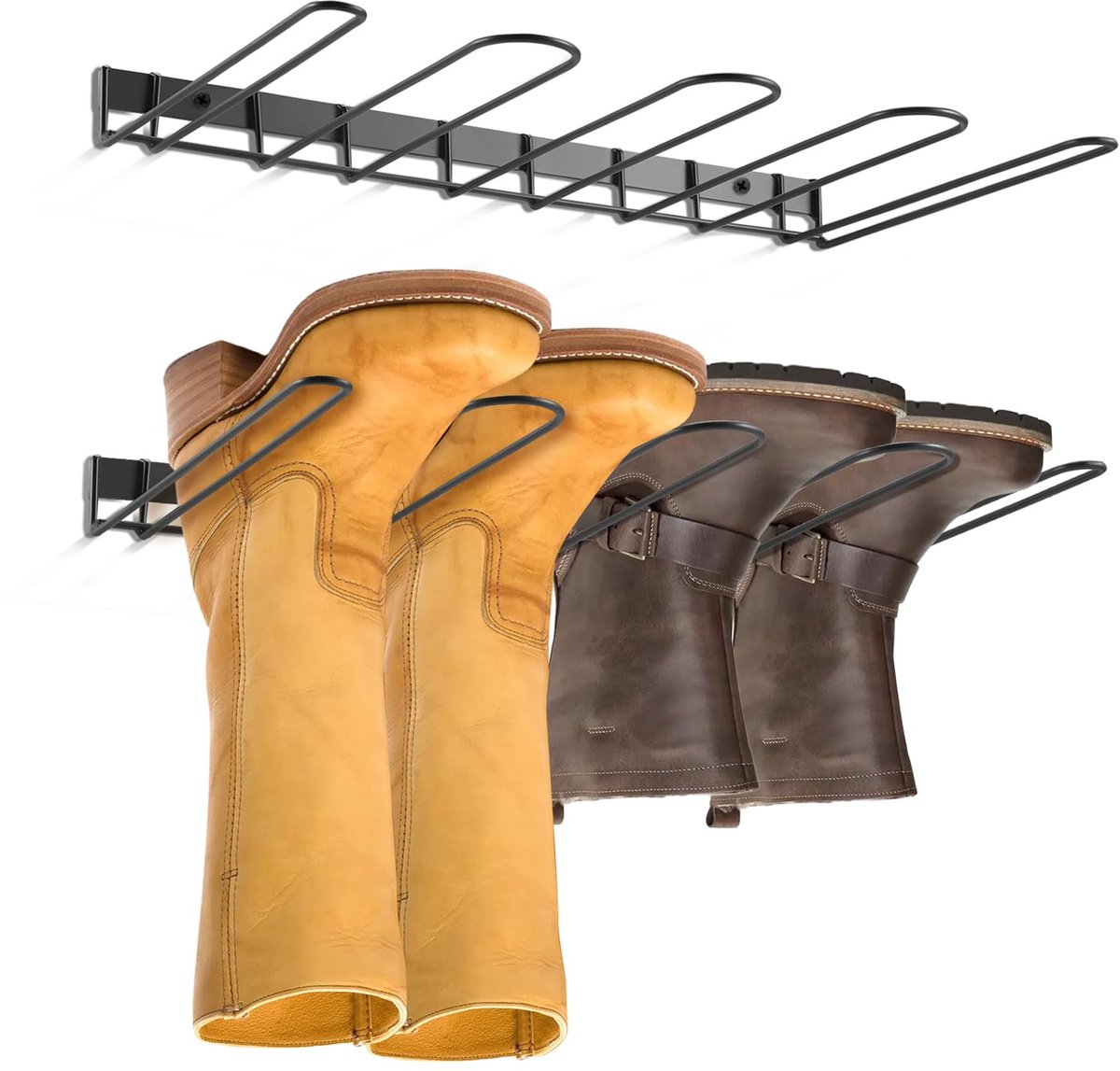 Ibenzoa® Slim Ontworpen Metalen Wandmontage Schoenenrek Set voor Efficiënte Opbergruimte van Laarzen en Schoenen (8721358537797)