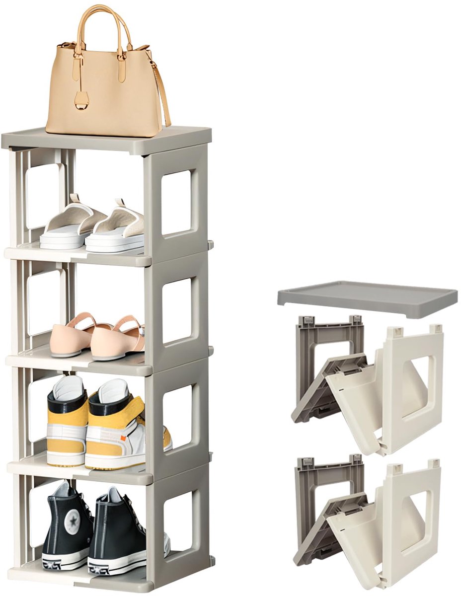 Ibenzoa® Slim en Ruimtebesparend Schoenenrek met 5 Niveaus voor Efficiënte Organisatie in Huis of Kantoor (8721358924054)