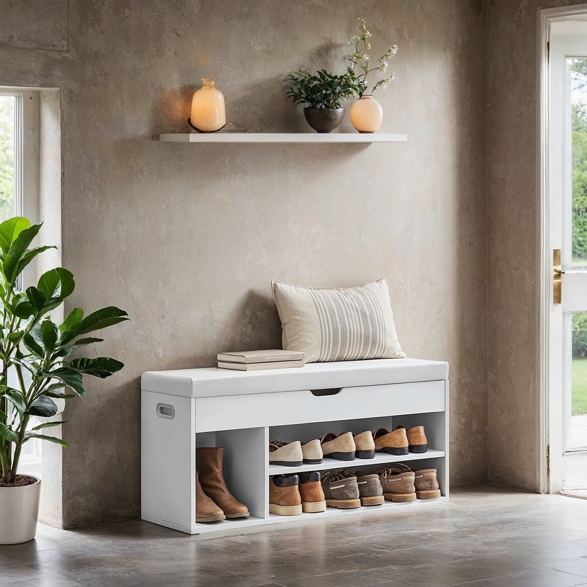 Schoenenbank - Met Opbergruimte - Gestoffeerd - Sfeervol Design (9506336892711)