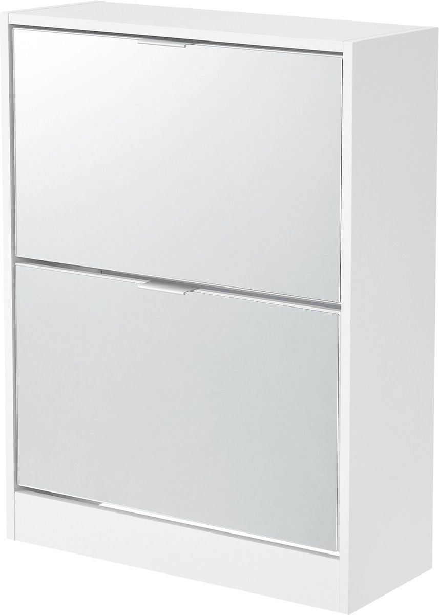Schoenenkast Krager⌀ met spiegels 80x60x24 cm wit (4059438843044)