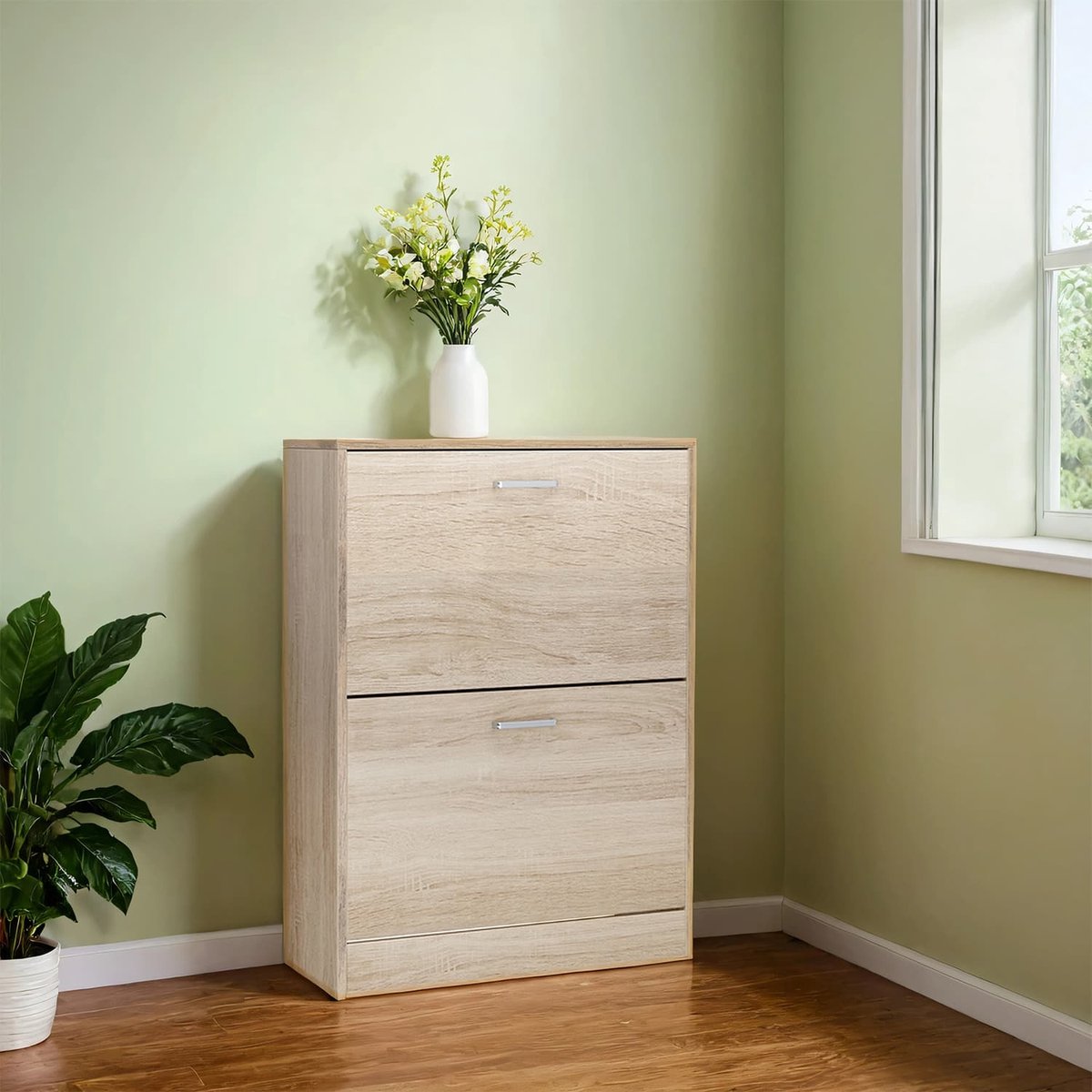 Schoenenkast - Schoenenkantelaar - Met 2 Kleppen - Verstelbare Verdelers (9503816278744)