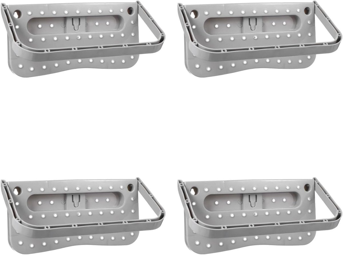 Schoenenrek - 4 stuks - Opvouwbare Schoenenhouder - schoenenorganizer - Schoenen Opbergsysteem - Voor Thuis, slaapzaal en kampeerder - Wandmontage - Ruimtebesparende - Grijs - Kunststof - 28*14*2CM (7751577875401)