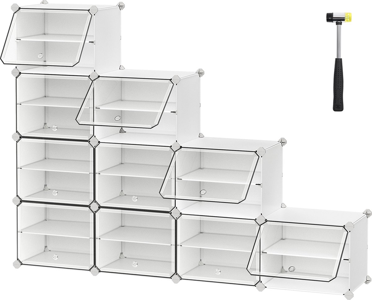 Schoenenrek - Met 8 vakken wit (6152946374357)