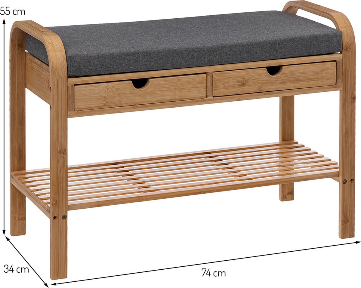 Schoenenrek Met Zitkussen Floretta Hout (5404016467607)