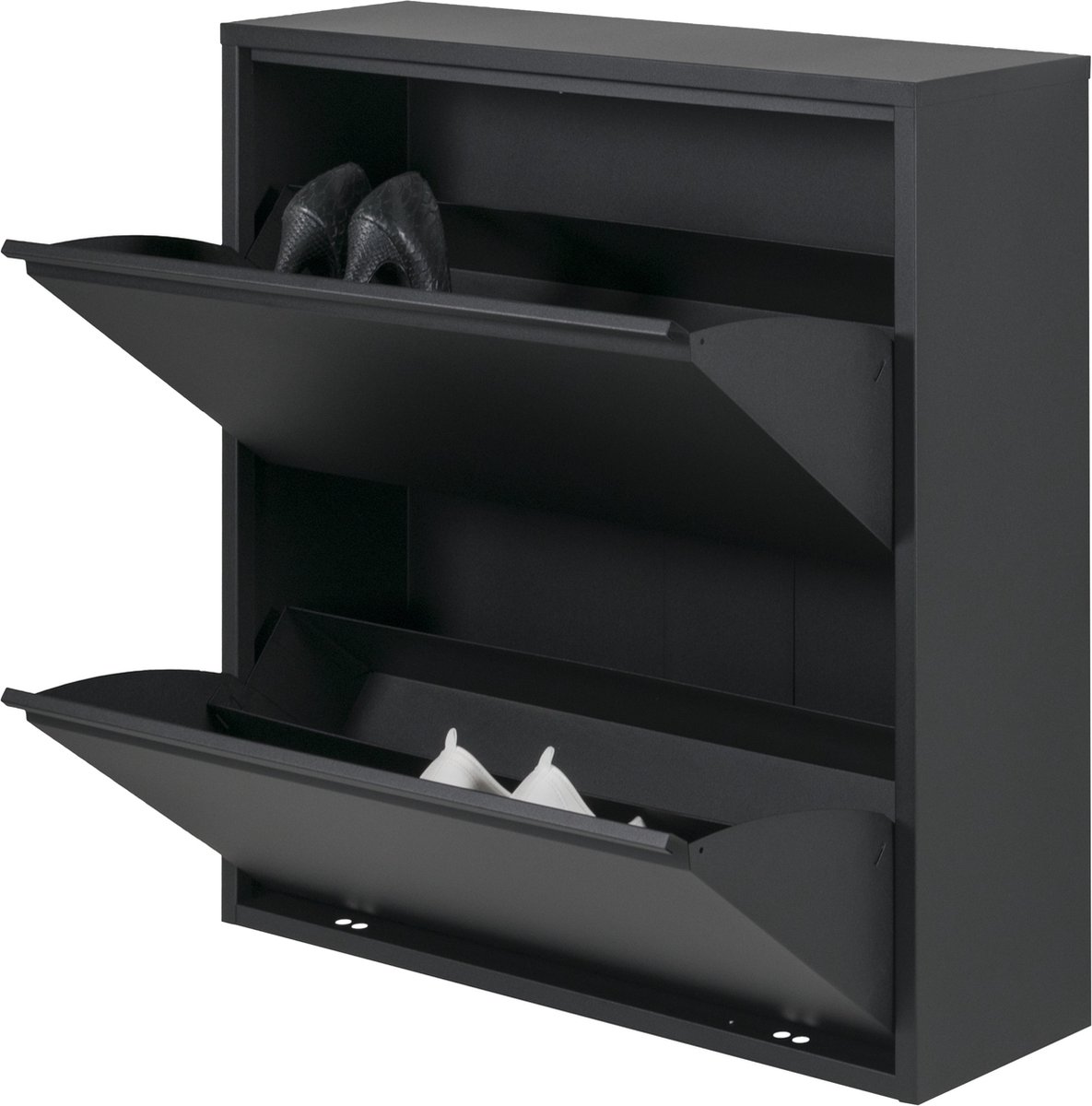 Spinder Design schoenenkast Billy 2 - Zwart - 12 paar schoenen - Staal (8712077108542)